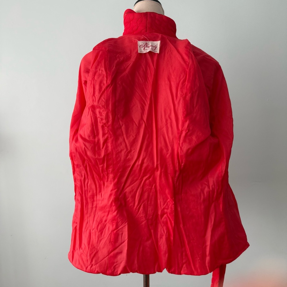 Vintage Rhapsody by Glazier Quilted Bed Jacket w/ Belt 💋✨ - Picture 11 of 14